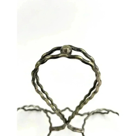 VTG Silver Kitchen Caddy Condiments 2 Slot Metal Home Accents - Picture 9 of 9